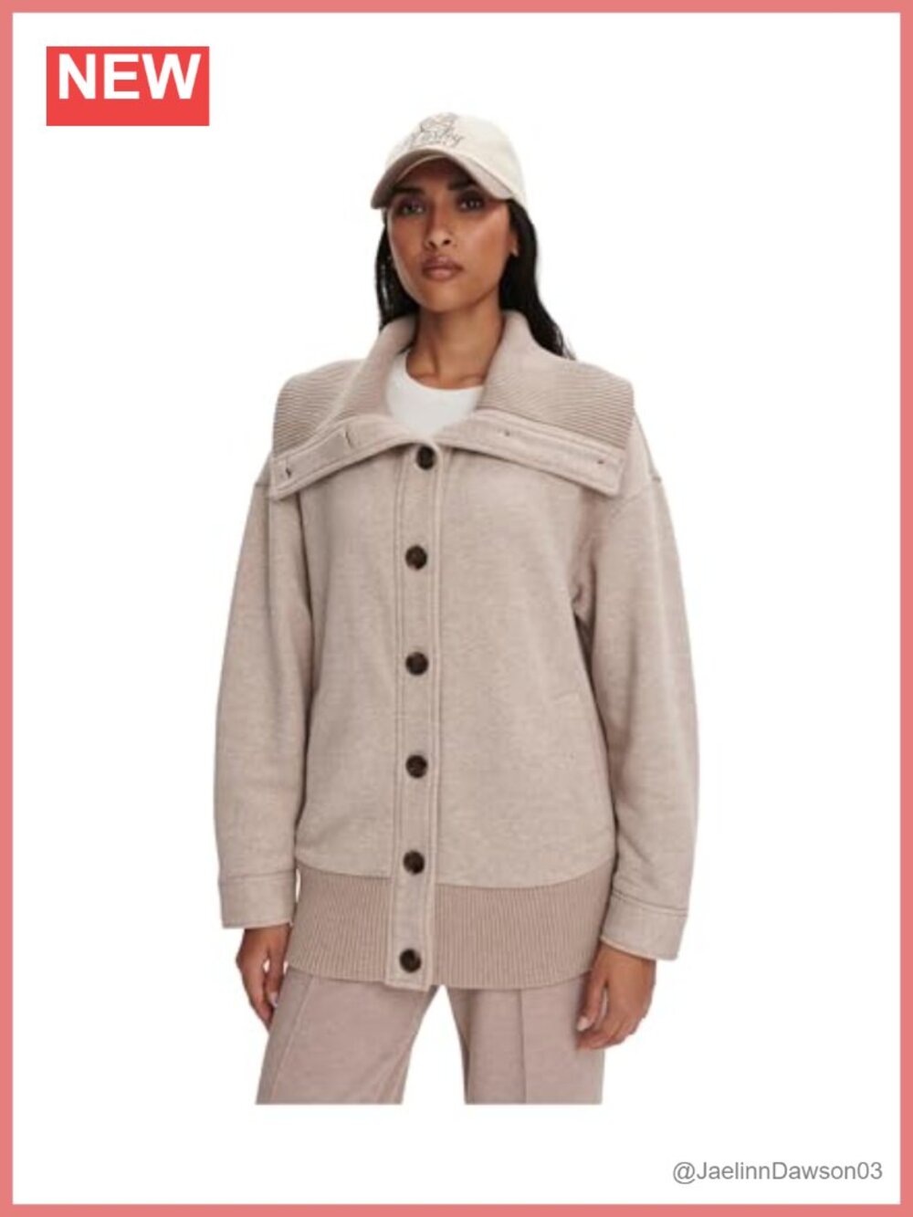 Women's Button Through Jacket, Cotton Blend, Long Sleeve, Casual